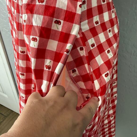 Avec Les Filles Cherry Swing Dress, Red/White, 8 - Picture 6 of 7